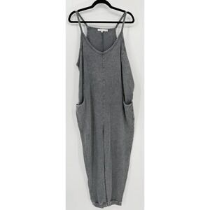 Sincerely Jules Acid Wash Grey Oversized Harem Jumpsuit XL Casual Comfy Lounge